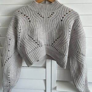 Aritzia Wilfred Mockneck Knit Sweater Blouse